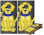 Cornhole Game Board Vinyl Skin Wrap Kit - Premium Laminated - Puppy Dogs on Black fits 24x48 game boards (GAMEBOARDS NOT INCLUDED)