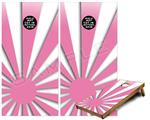 Cornhole Game Board Vinyl Skin Wrap Kit - Premium Laminated - Rising Sun Japanese Pink fits 24x48 game boards (GAMEBOARDS NOT INCLUDED)