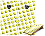 Cornhole Game Board Vinyl Skin Wrap Kit - Premium Laminated - Smileys on White fits 24x48 game boards (GAMEBOARDS NOT INCLUDED)