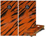 Cornhole Game Board Vinyl Skin Wrap Kit - Premium Laminated - Tie Dye Bengal Side Stripes fits 24x48 game boards (GAMEBOARDS NOT INCLUDED)