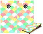Cornhole Game Board Vinyl Skin Wrap Kit - Premium Laminated - Brushed Cirlces Multi Light fits 24x48 game boards (GAMEBOARDS NOT INCLUDED)
