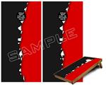 Cornhole Game Board Vinyl Skin Wrap Kit - Premium Laminated - Ripped Colors Black Red fits 24x48 game boards (GAMEBOARDS NOT INCLUDED)