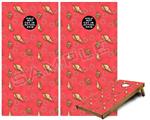 Cornhole Game Board Vinyl Skin Wrap Kit - Premium Laminated - Sea Shells 02 Coral fits 24x48 game boards (GAMEBOARDS NOT INCLUDED)