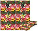 Cornhole Game Board Vinyl Skin Wrap Kit - Premium Laminated - Beach Flowers 02 Coral fits 24x48 game boards (GAMEBOARDS NOT INCLUDED)