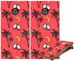 Cornhole Game Board Vinyl Skin Wrap Kit - Premium Laminated - Coconuts Palm Trees and Bananas Coral fits 24x48 game boards (GAMEBOARDS NOT INCLUDED)