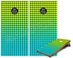 Cornhole Game Board Vinyl Skin Wrap Kit - Premium Laminated - Faded Dots Neon Teal Green fits 24x48 game boards (GAMEBOARDS NOT INCLUDED)