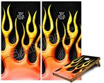 Cornhole Game Board Vinyl Skin Wrap Kit - Premium Laminated - Metal Flames fits 24x48 game boards (GAMEBOARDS NOT INCLUDED)
