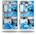 Checker Skull Splatter Blue - Decal Style Skin (fits Nokia Lumia 928)