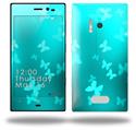 Bokeh Butterflies Neon Teal - Decal Style Skin (fits Nokia Lumia 928)