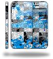 Checker Skull Splatter Blue - Decal Style Vinyl Skin (fits Apple Original iPhone 5, NOT the iPhone 5C or 5S)