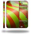Two Tone Waves Neon Green Orange - Decal Style Vinyl Skin (fits Apple Original iPhone 5, NOT the iPhone 5C or 5S)