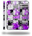 Purple Checker Skull Splatter - Decal Style Vinyl Skin (fits Apple Original iPhone 5, NOT the iPhone 5C or 5S)