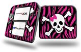 Pink Zebra Skull - Decal Style Vinyl Skin fits Nintendo 2DS - 2DS NOT INCLUDED