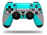WraptorSkinz Skin compatible with Sony PS4 Dualshock Controller PlayStation 4 Original Slim and Pro Psycho Stripes Neon Teal and Gray (CONTROLLER NOT INCLUDED)