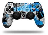 WraptorSkinz Skin compatible with Sony PS4 Dualshock Controller PlayStation 4 Original Slim and Pro Checker Skull Splatter Blue (CONTROLLER NOT INCLUDED)