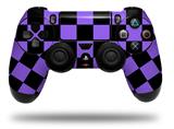 WraptorSkinz Skin compatible with Sony PS4 Dualshock Controller PlayStation 4 Original Slim and Pro Checkers Purple (CONTROLLER NOT INCLUDED)