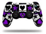 WraptorSkinz Skin compatible with Sony PS4 Dualshock Controller PlayStation 4 Original Slim and Pro Purple Hearts And Stars (CONTROLLER NOT INCLUDED)