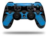 WraptorSkinz Skin compatible with Sony PS4 Dualshock Controller PlayStation 4 Original Slim and Pro Skull Stripes Blue (CONTROLLER NOT INCLUDED)