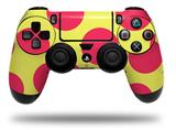 WraptorSkinz Skin compatible with Sony PS4 Dualshock Controller PlayStation 4 Original Slim and Pro Kearas Polka Dots Pink And Yellow (CONTROLLER NOT INCLUDED)
