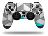 WraptorSkinz Skin compatible with Sony PS4 Dualshock Controller PlayStation 4 Original Slim and Pro Chevrons Gray And Aqua (CONTROLLER NOT INCLUDED)