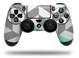 WraptorSkinz Skin compatible with Sony PS4 Dualshock Controller PlayStation 4 Original Slim and Pro Chevrons Gray And Seafoam (CONTROLLER NOT INCLUDED)