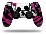 WraptorSkinz Skin compatible with Sony PS4 Dualshock Controller PlayStation 4 Original Slim and Pro Pink Zebra Skull (CONTROLLER NOT INCLUDED)