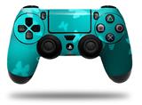 WraptorSkinz Skin compatible with Sony PS4 Dualshock Controller PlayStation 4 Original Slim and Pro Bokeh Butterflies Neon Teal (CONTROLLER NOT INCLUDED)