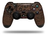 WraptorSkinz Skin compatible with Sony PS4 Dualshock Controller PlayStation 4 Original Slim and Pro Folder Doodles Chocolate Brown (CONTROLLER NOT INCLUDED)