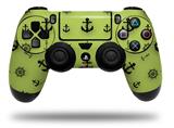 WraptorSkinz Skin compatible with Sony PS4 Dualshock Controller PlayStation 4 Original Slim and Pro Nautical Anchors Away 02 Sage Green (CONTROLLER NOT INCLUDED)