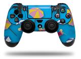 WraptorSkinz Skin compatible with Sony PS4 Dualshock Controller PlayStation 4 Original Slim and Pro Beach Party Umbrellas Blue Medium (CONTROLLER NOT INCLUDED)