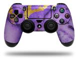 WraptorSkinz Skin compatible with Sony PS4 Dualshock Controller PlayStation 4 Original Slim and Pro Purple and Gold Gilded Marble (CONTROLLER NOT INCLUDED)