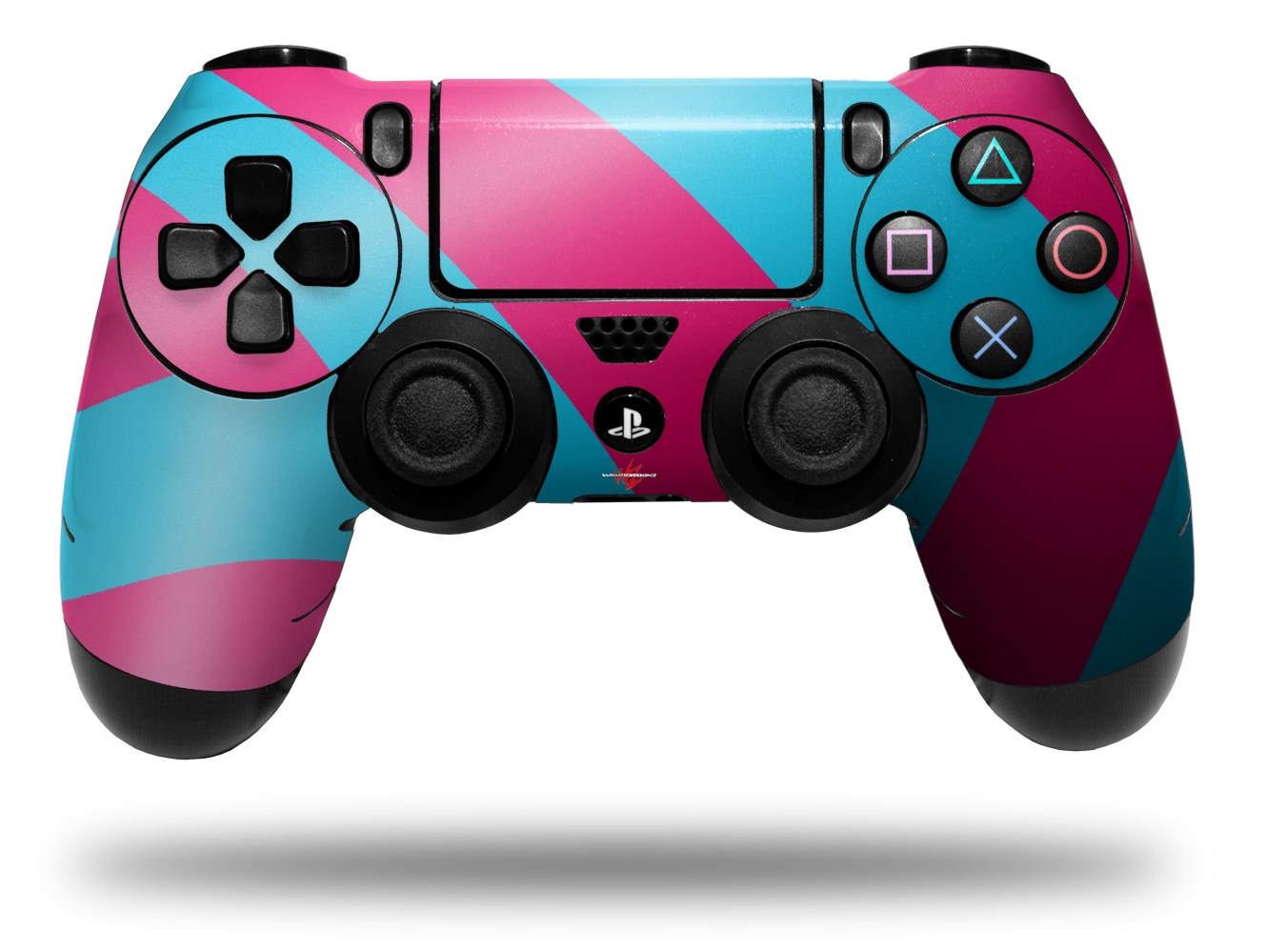 Sony PS4 Controller Skins Two Tone Waves Neon Teal Hot Pink uSkins