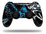 WraptorSkinz Skin compatible with Sony PS4 Dualshock Controller PlayStation 4 Original Slim and Pro Baja 0003 Neon Blue (CONTROLLER NOT INCLUDED)