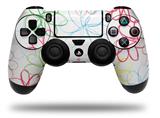 WraptorSkinz Skin compatible with Sony PS4 Dualshock Controller PlayStation 4 Original Slim and Pro Kearas Flowers on White (CONTROLLER NOT INCLUDED)