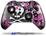 Decal Skin Wrap fits Microsoft XBOX One Wireless Controller Pink Bow Skull