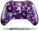 Decal Skin Wrap fits Microsoft XBOX One Wireless Controller Purple Checker Graffiti