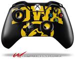 Decal Skin Wrap fits Microsoft XBOX One Wireless Controller Iowa Hawkeyes Tigerhawk Oval 01 Gold on Black