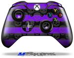 Decal Skin Wrap fits Microsoft XBOX One Wireless Controller Skull Stripes Purple