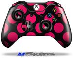 Decal Skin Wrap fits Microsoft XBOX One Wireless Controller Kearas Polka Dots Pink On Black