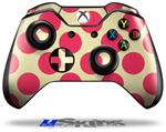 Decal Skin Wrap fits Microsoft XBOX One Wireless Controller Kearas Polka Dots Pink On Cream