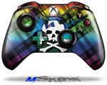 Decal Skin Wrap fits Microsoft XBOX One Wireless Controller Rainbow Plaid Skull