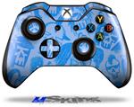 Decal Skin Wrap fits Microsoft XBOX One Wireless Controller Skull Sketches Blue