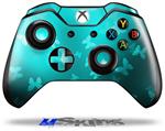 Decal Skin Wrap fits Microsoft XBOX One Wireless Controller Bokeh Butterflies Neon Teal