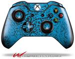 Decal Skin Wrap fits Microsoft XBOX One Wireless Controller Folder Doodles Blue Medium