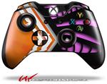 Decal Skin Wrap fits Microsoft XBOX One Wireless Controller Black Waves Orange Hot Pink