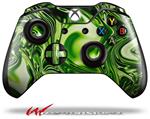 Decal Skin Wrap compatible with Microsoft XBOX One Wireless Controller Liquid Metal Chrome Neon Green