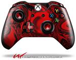 Decal Skin Wrap compatible with Microsoft XBOX One Wireless Controller Liquid Metal Chrome Red