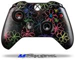 Decal Skin Wrap fits Microsoft XBOX One Wireless Controller Kearas Flowers on Black