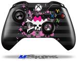 Decal Skin Wrap fits Microsoft XBOX One Wireless Controller Pink Bow Skull