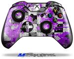 Decal Skin Wrap fits Microsoft XBOX One Wireless Controller Purple Checker Skull Splatter